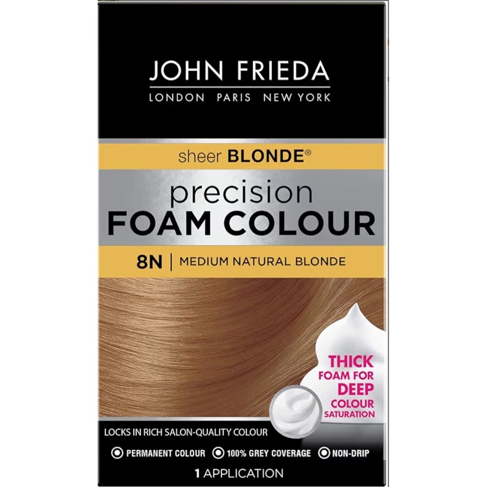 John Frieda Precision Foam Hair Color 8N Medium Blonde Mess Free Kit